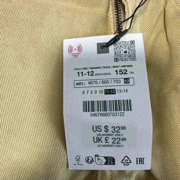 59. Zara New boys Pastel orange flared jeans these are from size 11-12 - Picture 6 of 8